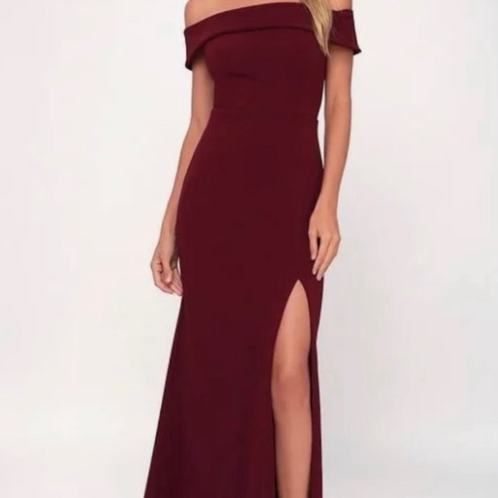 Lulus NWT Aveline Dress in Burgundy, Size Small - Picture 3 of 17